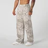 New Straight Trendy Casual Pants Men's Camouflage Wide Leg Pants Breathable running trousers loose Large size men sweatpants 2