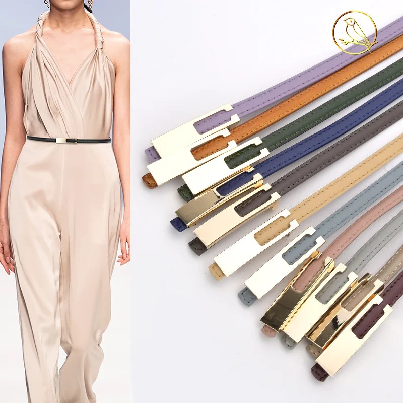 

2022 Real leather Slim Belt Corset Wholesale Women Dress Shirt Coat Cowskin Waistband Elegant Ladies Multi-color Cinture Belts