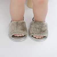 Baby Girls Plush Sandals Summer Open Toe Fur Princess Flats Walking Shoes for Toddler Newborn Infant 0-12M 3