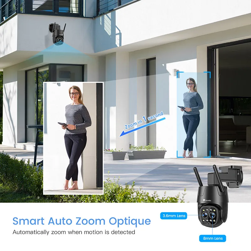 Caméra De Surveillance 4G LTE Sans WiFi - PTZ 360°, Vision Nocturne Couleur 2K - Carte SIM Intégrée - Pour Extérieur, Chantier, Garage