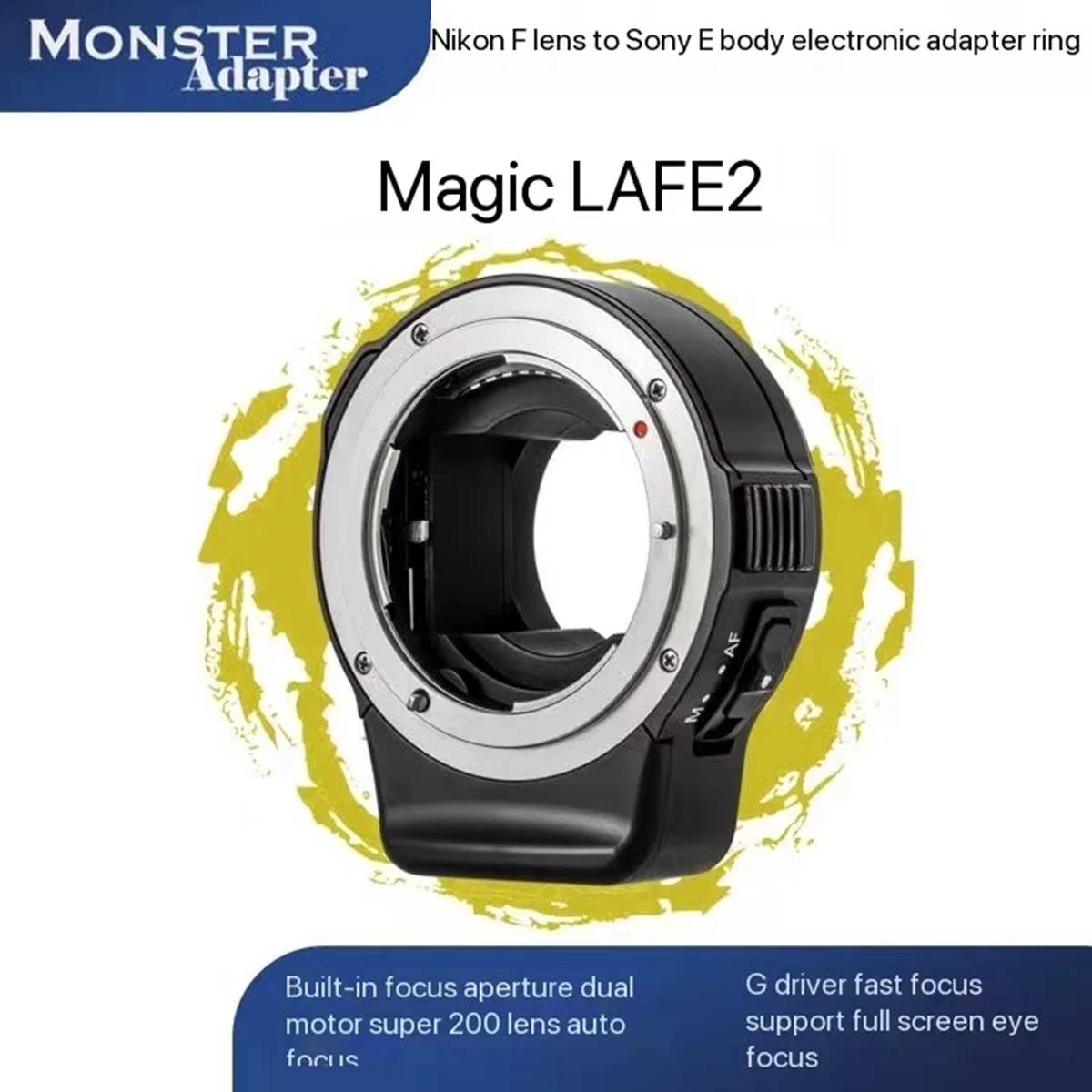 

Monster LA-FE2 NF-E Auto-Focus Lens Adapter Ring For Nikon F Lens to Sony E Mount Camera