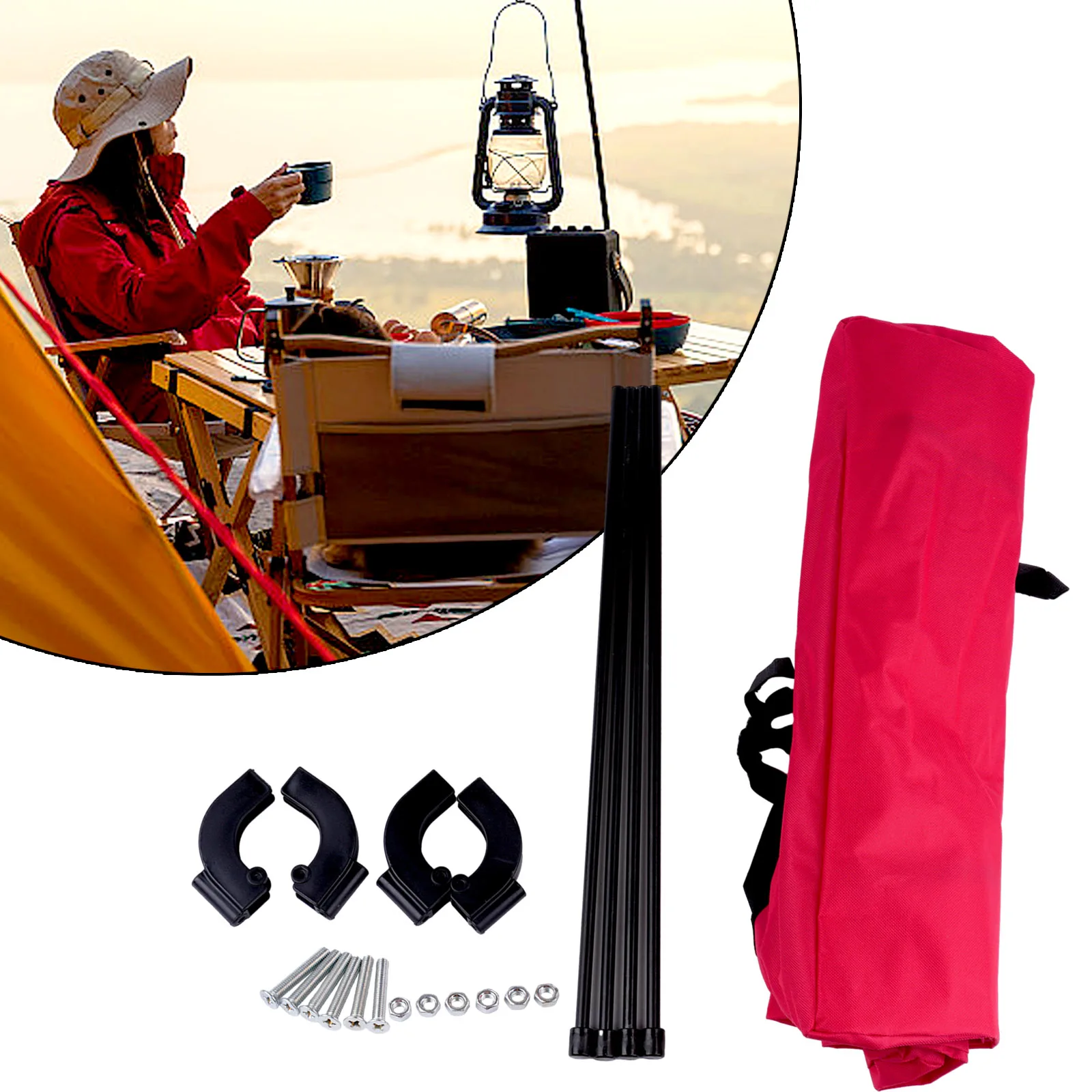 Awning Canopy Garden Wagon Attachment Sun Shade Cover Trolley Cart Shelter Porch Front Rain Roof Gazebo awning canopy
