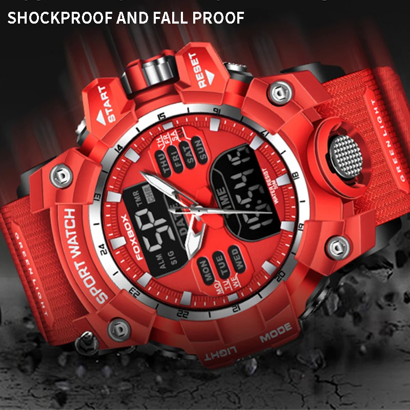 Top Brand LIGE New Watches For Men Waterproof Clock Alarm Dual Display Sport Wristwatch Quartz Digital Military Male Stopwatch