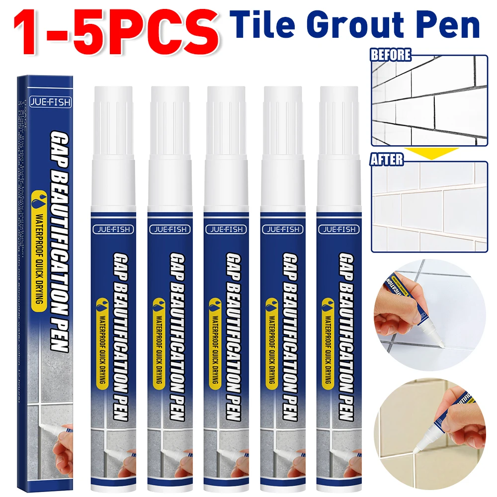 Tile Grout Marker Tile Grout Pen Waterproof Marker Wall Seam Color Pen For Tiles Floor Bathroom Decontamination Seam Repair Cleaner Agents Paint