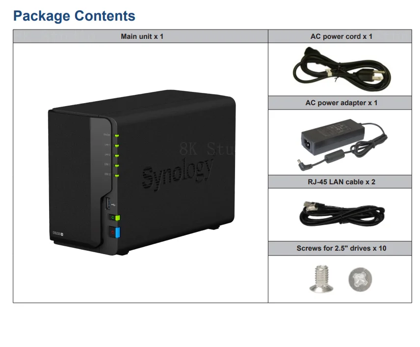Synology DS220+ plus NAS 2 Bay DiskStation Powered by a 2.0 GHz quad-core  processor 2GB DDR4 RAM - AliExpress