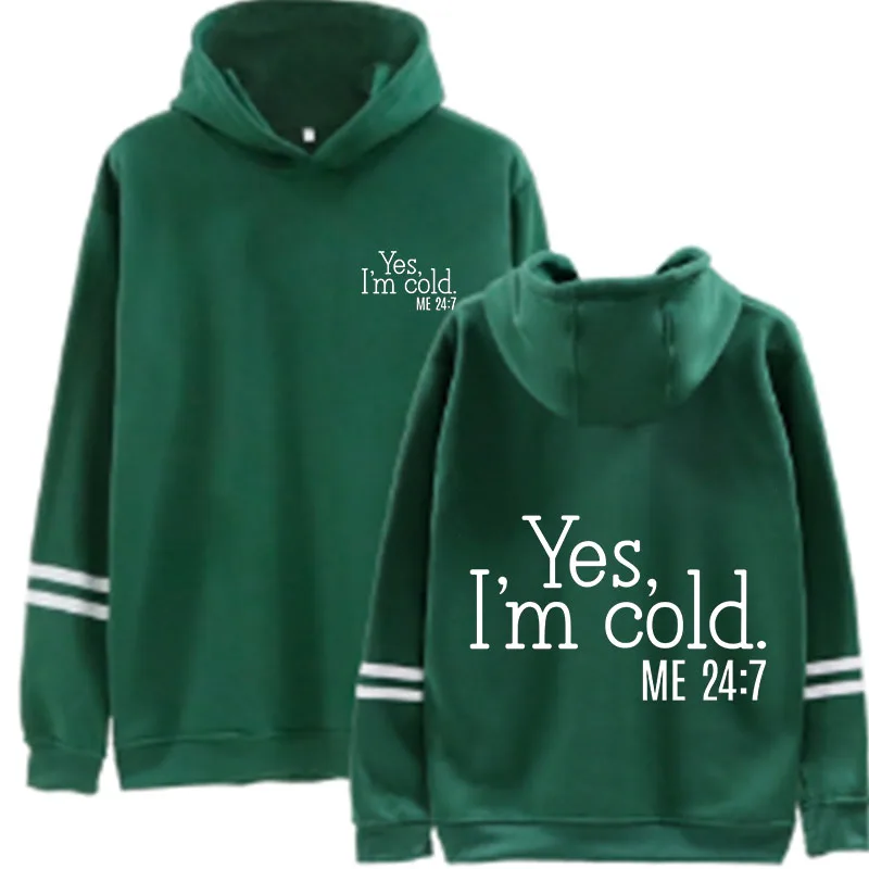Yes I‘m Cold Womens Hoodie Long-Sleeved Lazy Style Top Daily Striped Slim Fit Sweatshirts Solid Color Versatile Casual Tracksuit 2