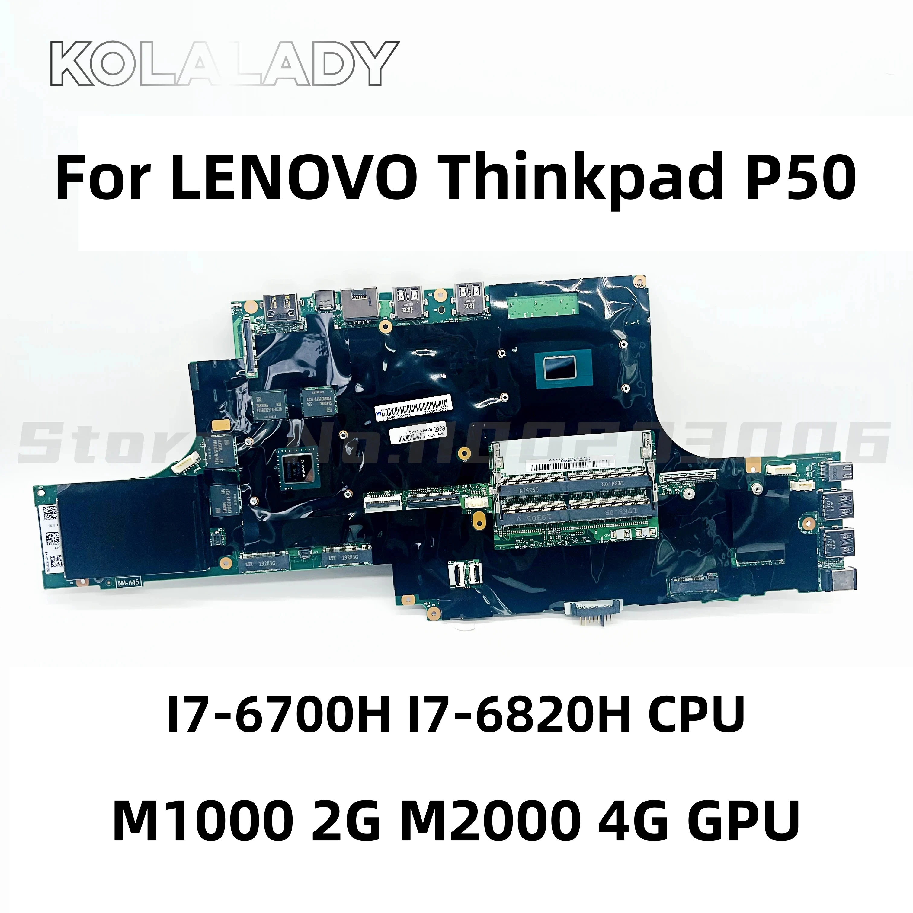 

01AY378 00UR756 NM-A451 mainboard For Lenovo ThinkPad P50 laptop motherboard with I7 CPU M1000M M2000M GPU 100% fully tested