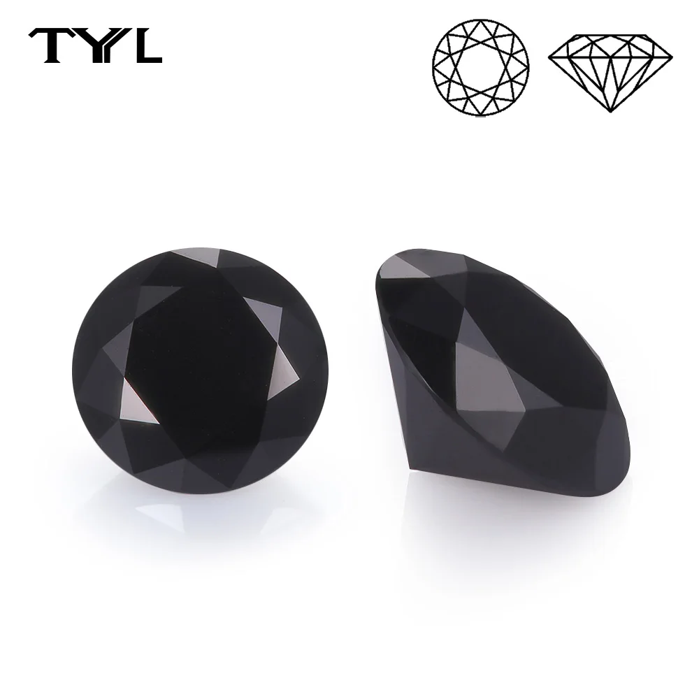 TYYL 1pcs Round Cut Moissanite D Color VVS1 Quality Charm Jewelry Making Material Black Moissanite Diamond Jewelry
