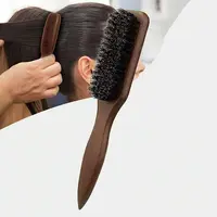 Brosse à cheveux en poils de sanglier (unisexe)-brosse à poils coiffants professionnelle sans parfum, adaptée aux cheveux épais/fins 1