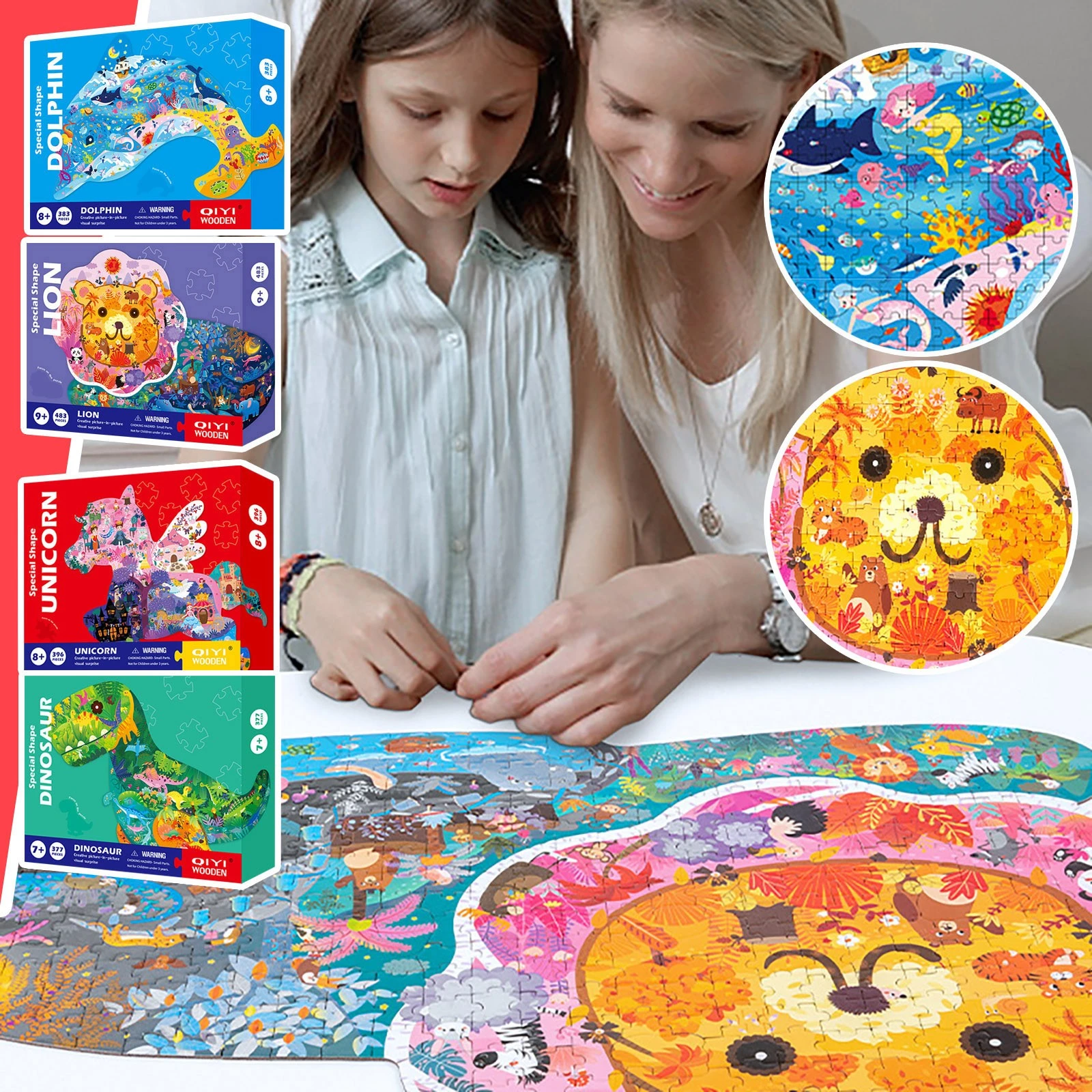 子供のための木製パズル 動物の組み立て画像 イラスト パズル おもちゃ 減圧おもちゃ 幼児教育 22 フィギュア ミニチュア Aliexpress