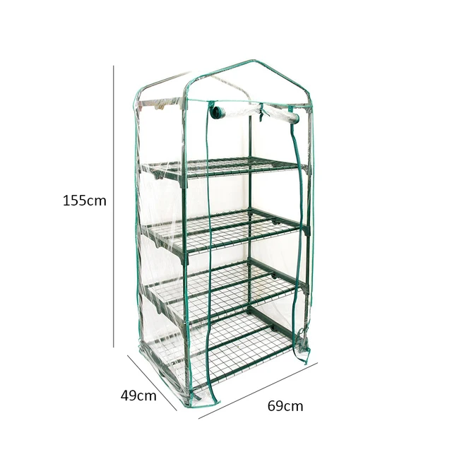 100% Vízálló 4 Szintű Üvegház Burkolat Cseréje Mini Kerti Növények Meleg Szoba Pvc Borító Uv-Uv-Ellenes Szélálló W/O Kerettel - Image 5
