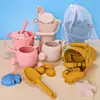 9PCS/8PCS Summer Beach Set Toys For Kids Digging Sand Plastic Bucket Watering Bottle Shovels Children Beach Water Game Toys Tool 1