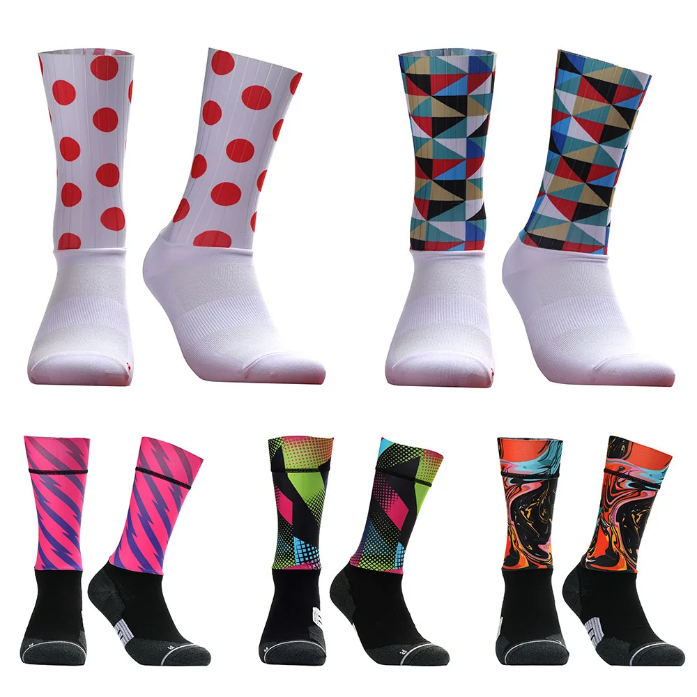 

2023 New Bike Team Aero Socks Seamless Anti Slip Cycling Socks Road Bicycle Socks Outdoor Racing Bike Compression Sport Sock