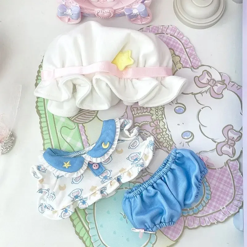 20cm baby clothes cute cotton doll clothes lamb pajamas with hat 4