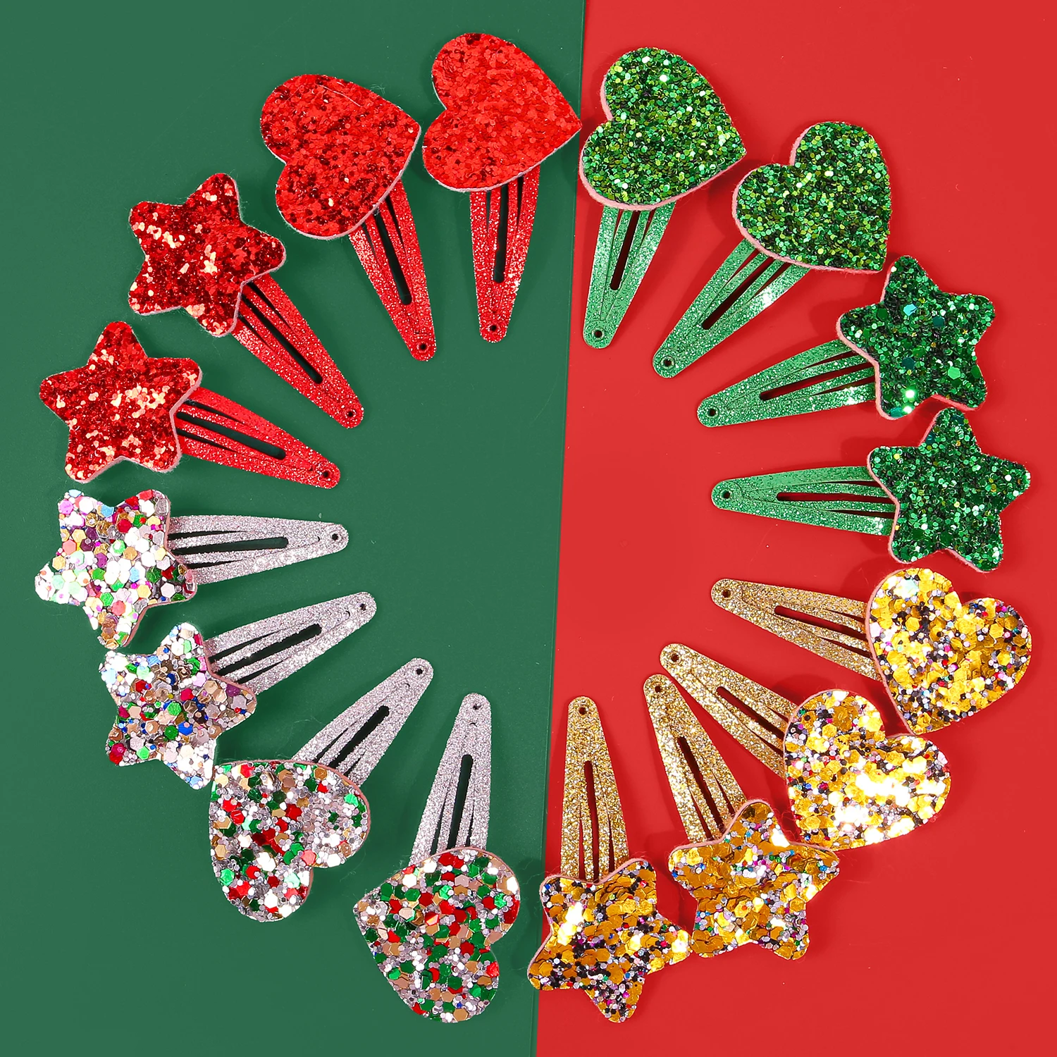 8/16 قطعة بريق الترتر على شكل قلب ستار BB كليب للفتيات موضة لطيف دبوس الشعر للأطفال حفلة عيد الميلاد إكسسوارات الشعر