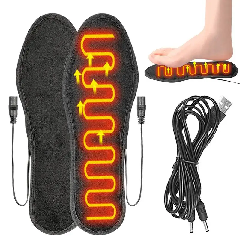 Electric Heating Insole Heated Shoe Inserts Heating Pad Electric Insole Cuttable Foot Warmers USB Heated Shoe Insoles