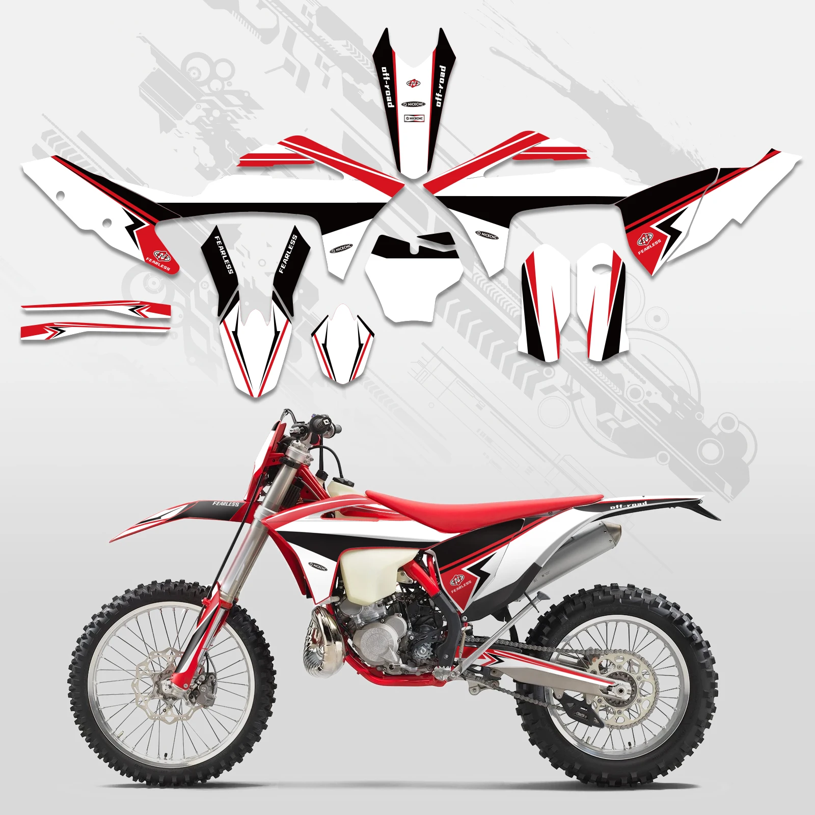 NICECNC Für GasGas MC 125 MC 250 MC 300 MC250F MCF 350 MCF 450 2021-2023 Motorrad-Grafik-Hintergrund-Aufkleber Anpassbare Sticker – Detail 6