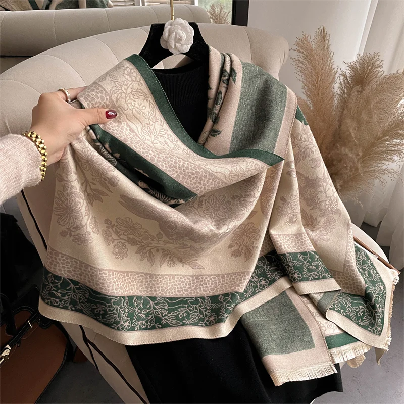 Warm Winter Scarf Women Pashmina Cashmere Shawls Printed Female Bufanda  Scarves Thick Blanket for Lady Fashion Letter Wraps - AliExpress