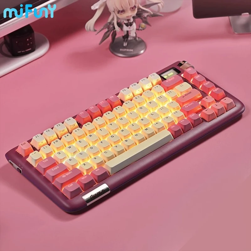 MIFUNY Mechanical Keyboard Three Mode RGB Backlight Hot Plug Electronic Sports Game Keyboard PC Laptop Office Wireless Keyboard