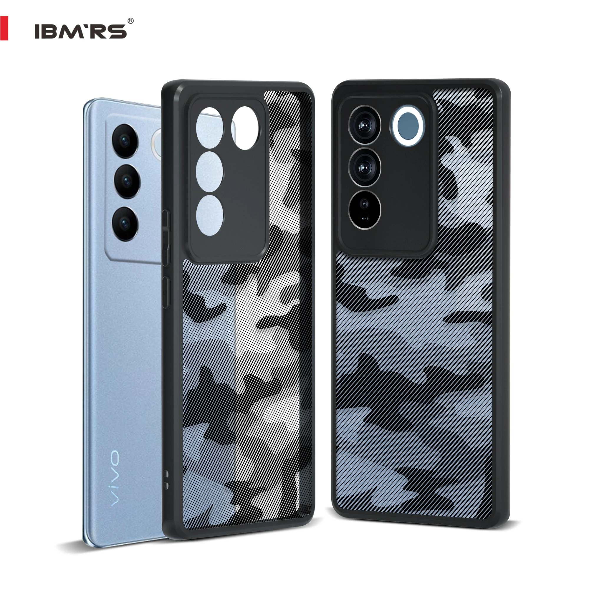 

IBMRS for VIVO S16 16pro v27 v27pro Case ,Camouflage PC Hard Back Soft edges Airbag Shockproof Transparent Back Cover Phone Case