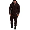 Men Jumpsuit Solid Long Sleeve Hooded Thick Playsuits Male Zipper Hoodies Romper Autumn One Piece Sets Casual Straight 4