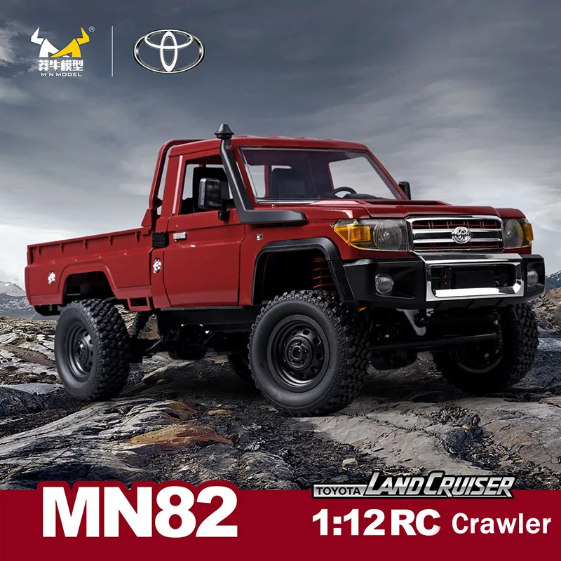 MN82 RC Crawler 1:12 Full Scale Pick Up Truck 2.4G 4WD Off-road Car Controllable Headlights Remote Control Vehicle Model Kid Toy