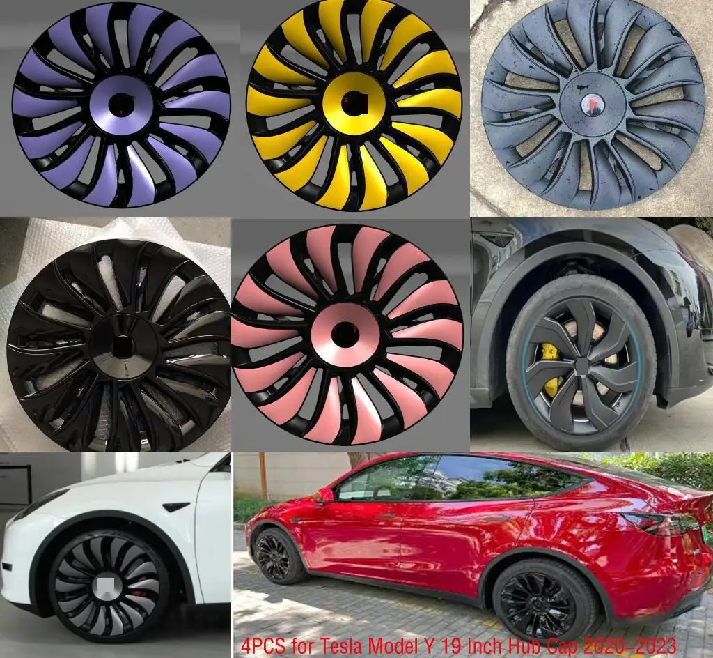 4PCS for Tesla Model Y Hub Cap Performance Replacement Wheel Cap 19 Inch  Automobile Hubcap Full Cover Accessories 2020 2021 2022 AliExpress