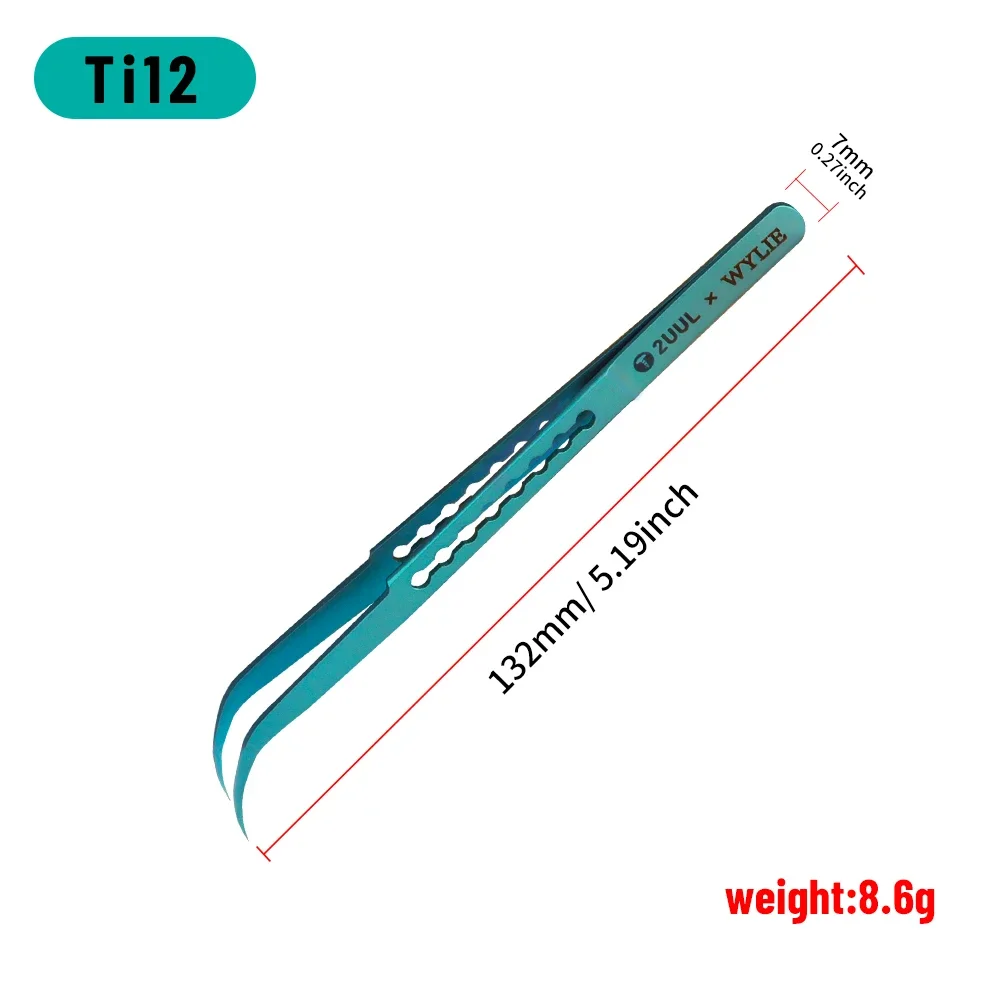 Titanium Alloy Precision Electronics Tweezers - Green