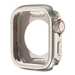 Titanium Bumper Case with Metal Screen Protector - Premium Cover for Series 11 10 46mm (Titanium color)