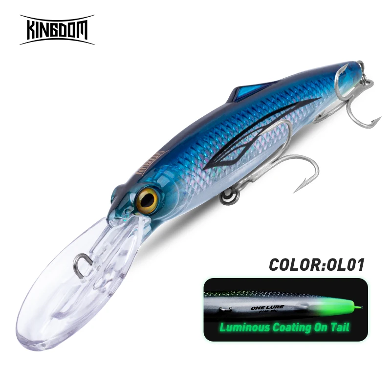 Kingdom OM145/160 Fishing Lure Floating Minnow Sea Fishing Lures Saltwater  50g 74g Artificial Wobblers Hard Baits For Seabass - AliExpress