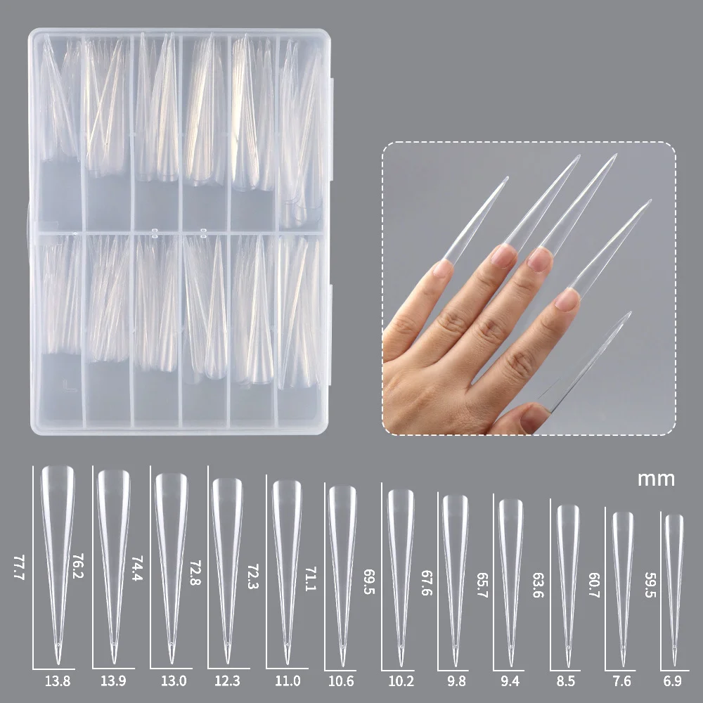 

Full Cover False Nail Tips New Acrylic Stiletto Manicure Tool Extreme Long Manicure Accessories Artificial Nails Women