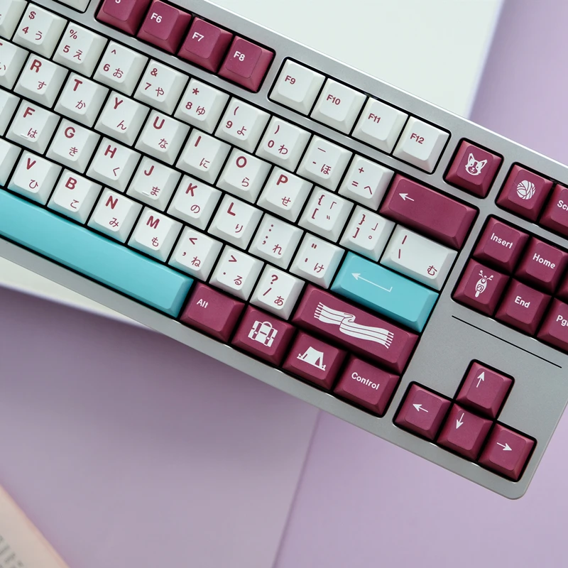 Conjunto Gmk Yuru Keycaps Pbt Tintura Subbed Key Caps Cherry Perfil Keycap para Keychron q1 q2 k2 65 75 Anne Gh60 Gk64 Poker 1 - Imagem 2