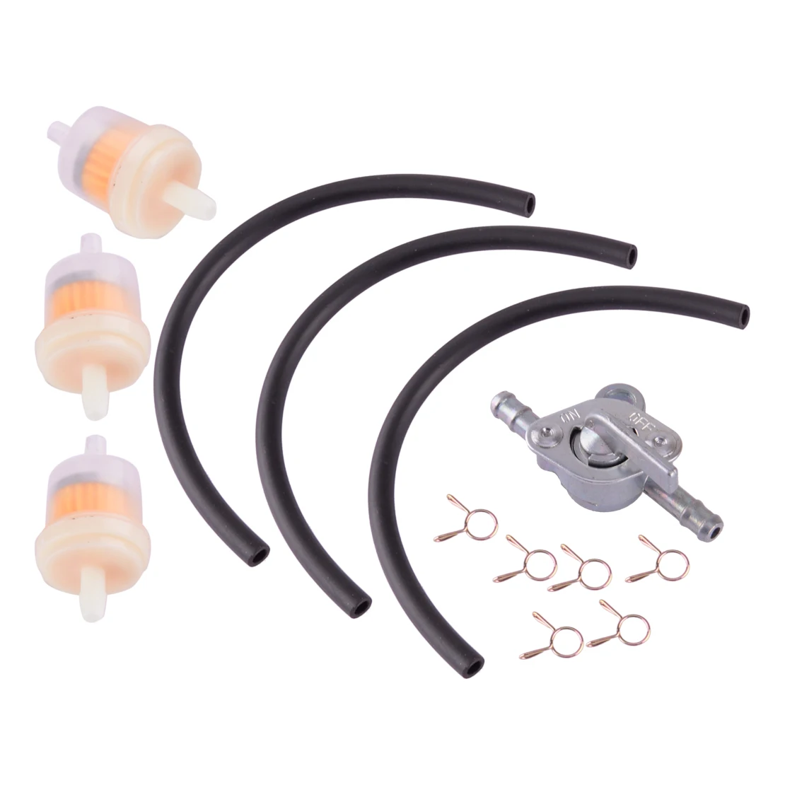 

Universal 5-6mm Diameter Gasoline Tap Filter Kit With Hose Clamp Fit For Moped Quad ATV Lawn Mower Trimmer