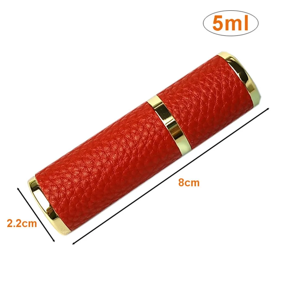 5ml Portable Mini Refillable Perfume Bottle High-end Leather Sub-bottling Travel Empty Cosmetic Containers Spray Atomizer