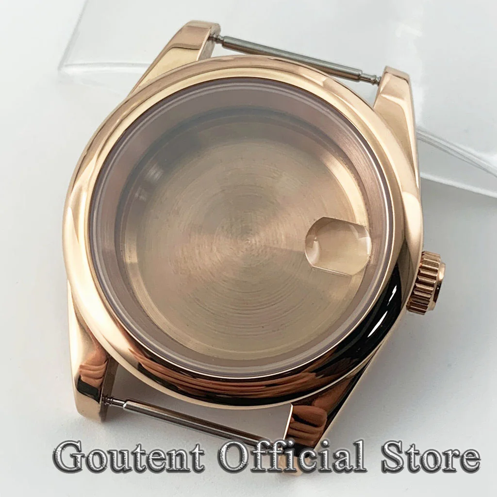 Rose Gold Sapphire Glass Watch Case, 36mm/39mm,