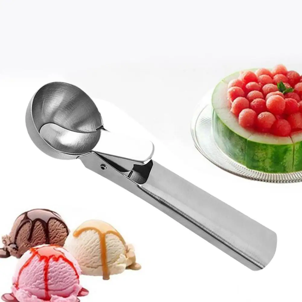 Ice Cream Scoops Stacks Steel Ice Cream Digger Non-Stick Fruit Ball Maker Watermelon Spoon Tool