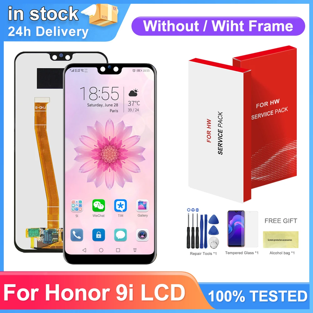 5.84'' Display Screen for Honor 9i Lcd Display Touch Screen Digitizer With Frame Assembly for Huawei Honor 9N LLD-AL20 LLD-AL30