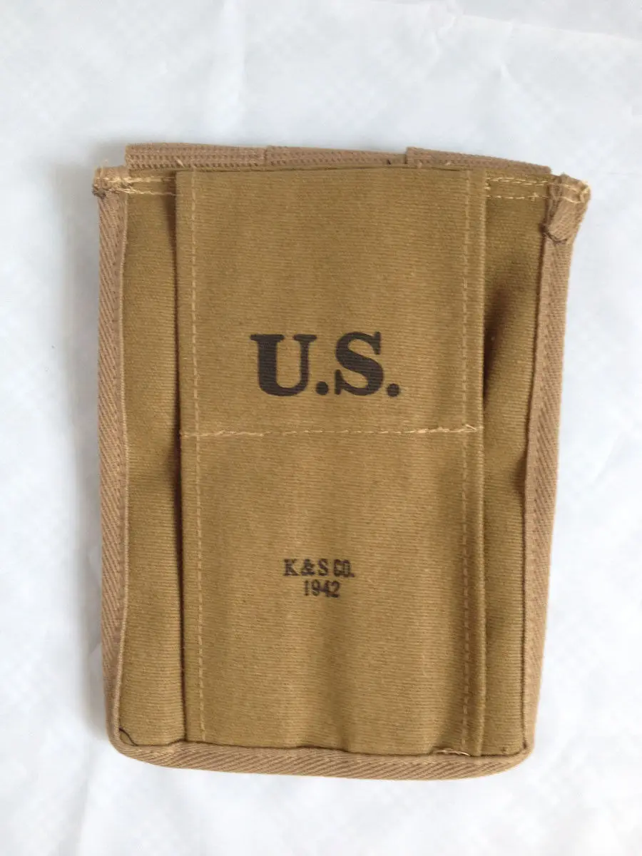 WWII US AMRY THOMPSON MAGAZINE POUCH 3 CELL 30 ROUNDS AMMO BAG military ammo pouch