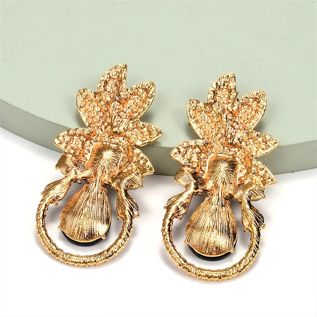 Bohemian Colorful Crystal Glass Metal Earrings 2