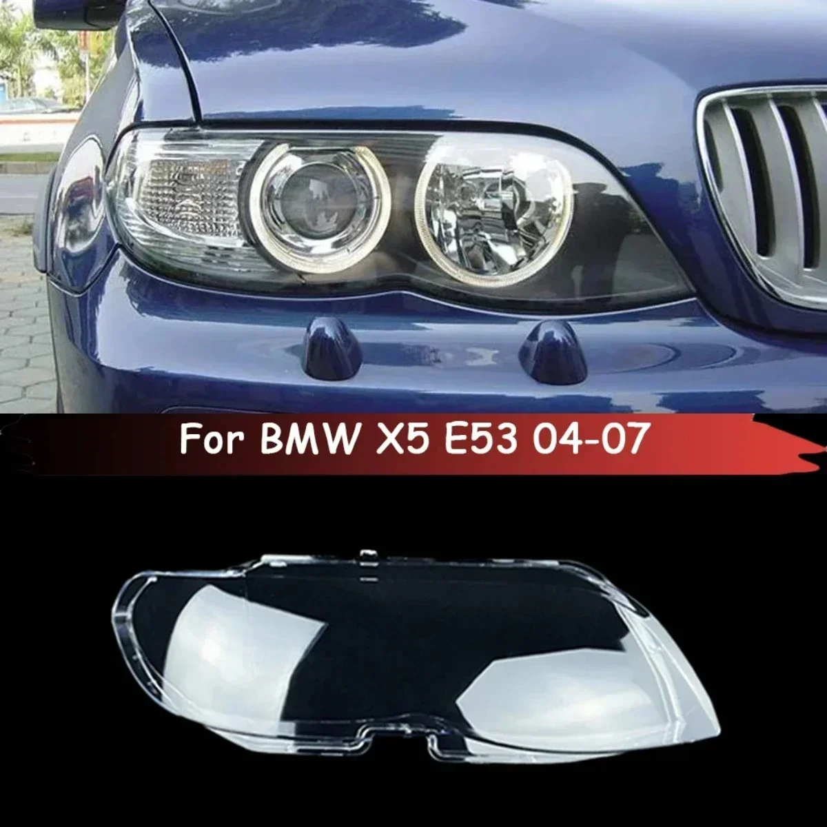 

Для BMW X5 E53 налобный фонарь для автомобиля лампа налобный фонарь головная лампа детская крышка стеклянная крышка объектива 2004 2005 2006