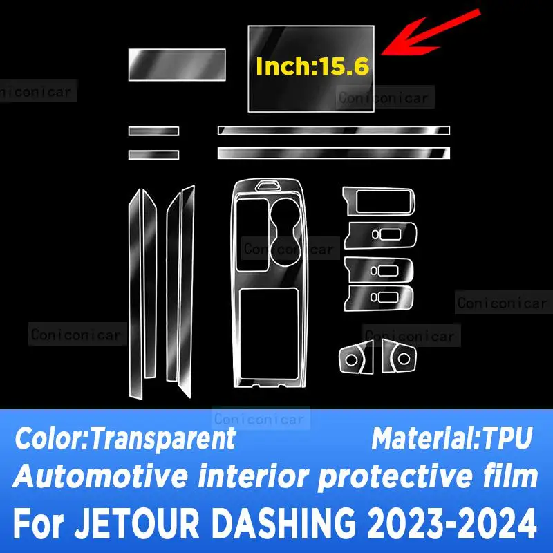 Chery JETOUR DASHING 2023 2024  ڽ г ̼ ũ, ڵ ׸ TPU ȣ ʸ, ũġ  ƼĿ