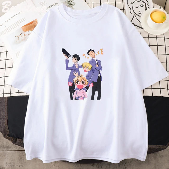 Ouran High School Host Club Cartoon T-shirts Casual Loose 100% Cotton  Unisex Japanese Anime