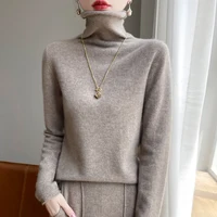 ZYCZCXX Autumn and Winter Turtleneck Sweater Women 100% Merino Wool Sweater Basic Knit Top 2024 New Women's Thermal Pullover - Image 4
