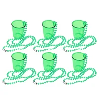 6 Pcs Glass Necklace Beer Cactus Shot Glassesnecklaces Bead Christmas Green Irish Accessories Bulk Beaded Mug Plastic 1