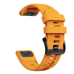 Breathable Silicone Quick Fit Watch Strap - Soft Outdoor Band in Multiple Sizes - 26mm quick fit (Orange )