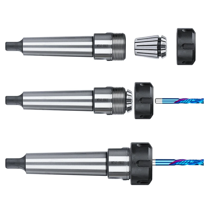 XCAN Werkzeughalter ER25 Federklemmen Spannzangenhalter MTA2 MTA3 MTA4 Morsekegelhalter UM Schraubenschlüssel für CNC-Fräsdrehwerkzeug – Detail 13
