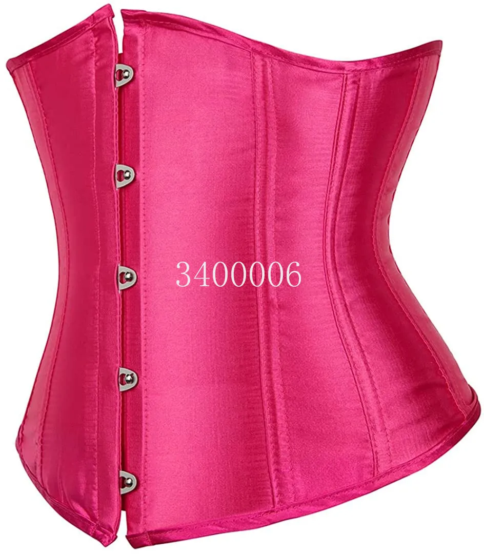 Caudatus Corset Underbust Sexy Gothic Lingerie Bustiers Black Satin Corsets Shapers Plus Size Corpete Espartilho Red Blue