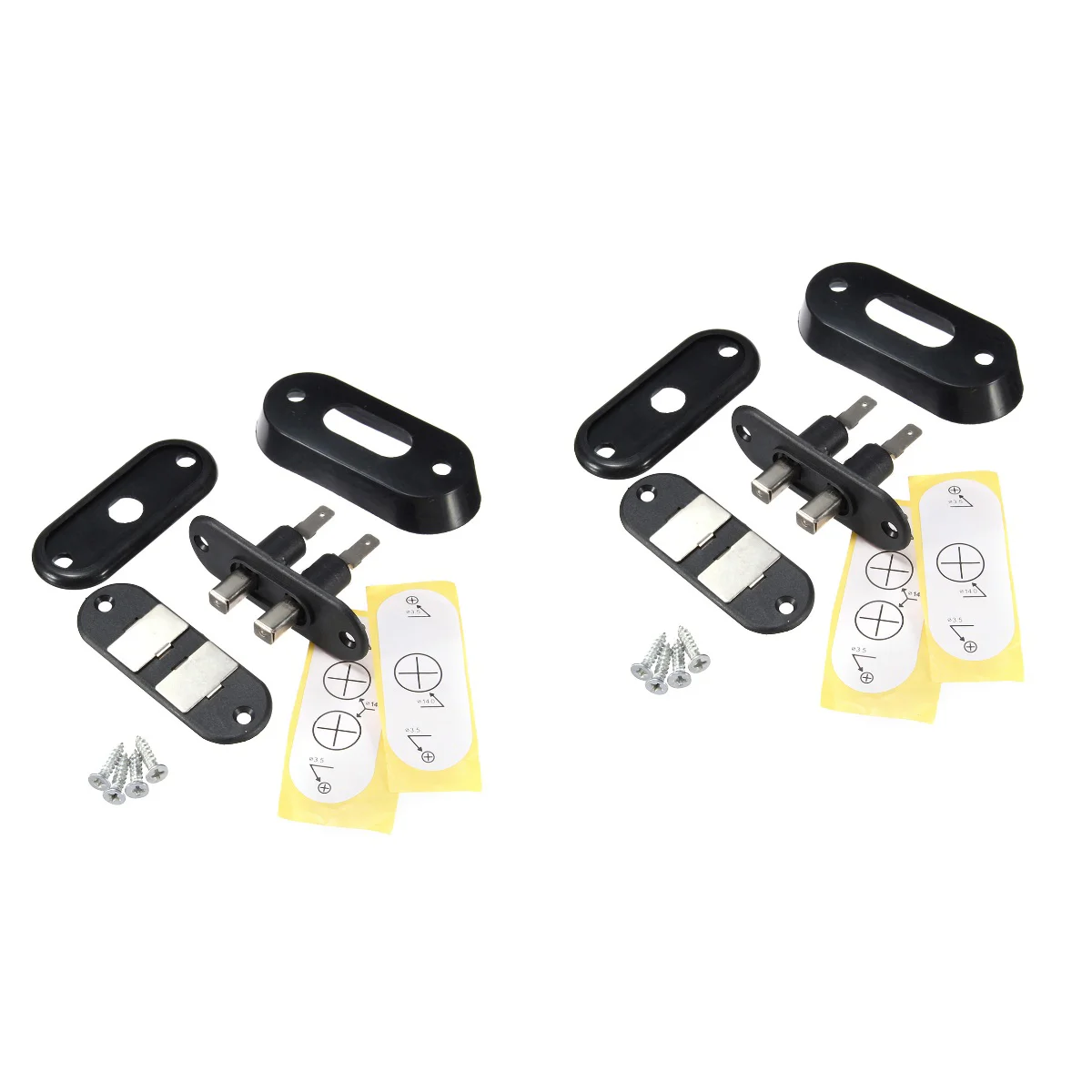 

2pcs Black Sliding Door for Car Van Alarm Central Locking Systems for T4