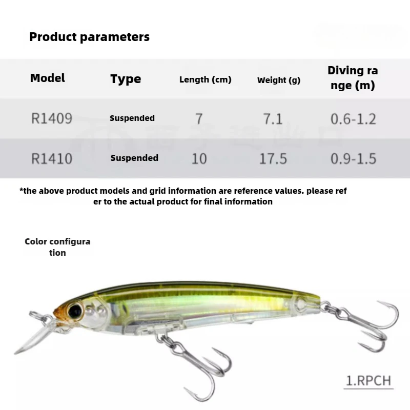 Japan YO-ZURI Minnow 3D Prism Refraction R1409 Bass Cocked Mouth Shallow Water Lure Hard Bait Lure fishing lure