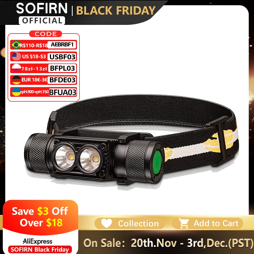 Latarka czołowa SOFIRN H25L USB z Polski za $16.2 / ~61zł